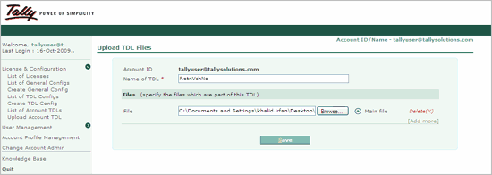 tdl configuration in tally erp 9