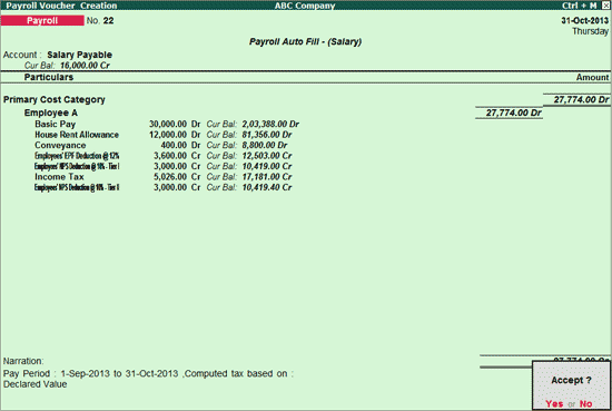 Salary Payment Entry In Tally