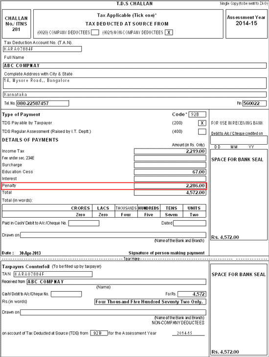 Income Tax Payment