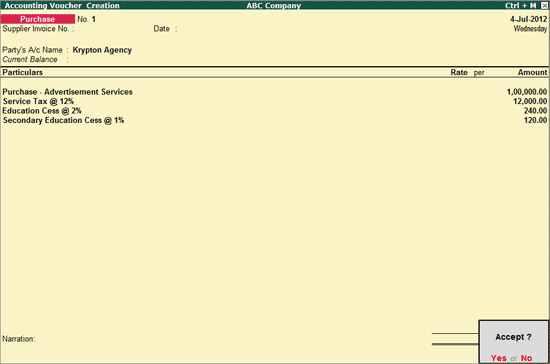 Purchase Order for Services