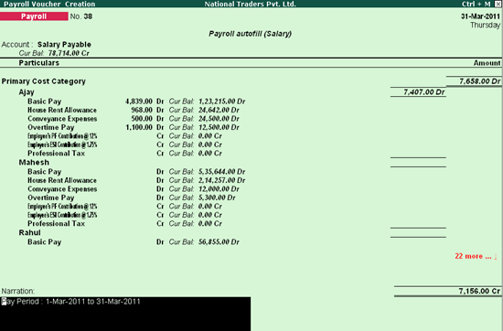 Processing Salary Payroll 