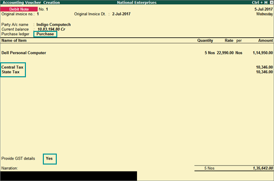 Recording Purchase Returns In GST Recording Purchase Returns In GST
