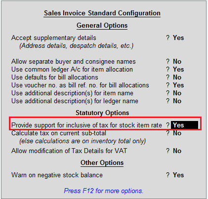 How to specify inclusive of VAT rate in Release 5