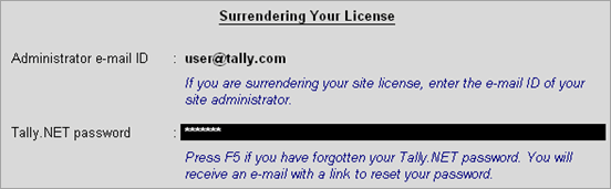 Surrendering Your Tally ERP 9 License Surrendering Your Tally ERP 9 License
