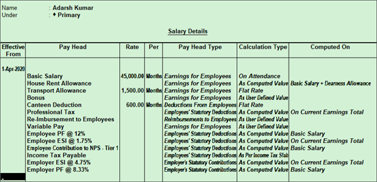 Create Employees Payroll