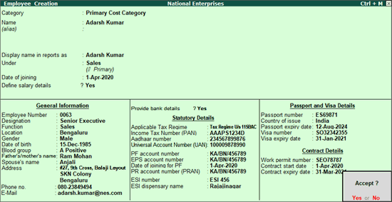 Create Employees Payroll