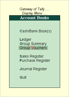 Displaying Group Vouchers