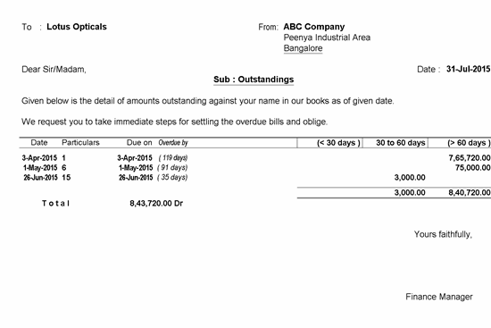 Multi Account Printing - Reminder Letters to a Group of Ledgers