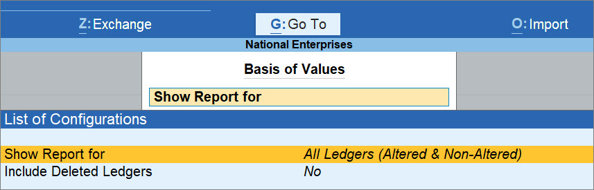 Show Altered and Deleted Ledgers in Chart of Accounts