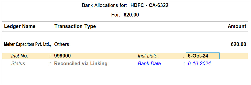 Bank Status in Bank Allocations