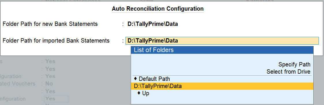 Auto Reconcilliation Configuration for Bank Ledger in TallyPrime