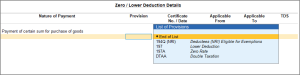 TDS NRI Exemptions in Tallyprime