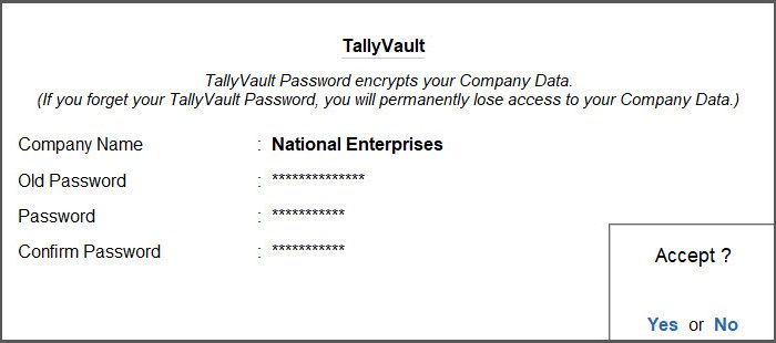 How to Set TallyVault for Your Company in TallyPrime | TallyHelp