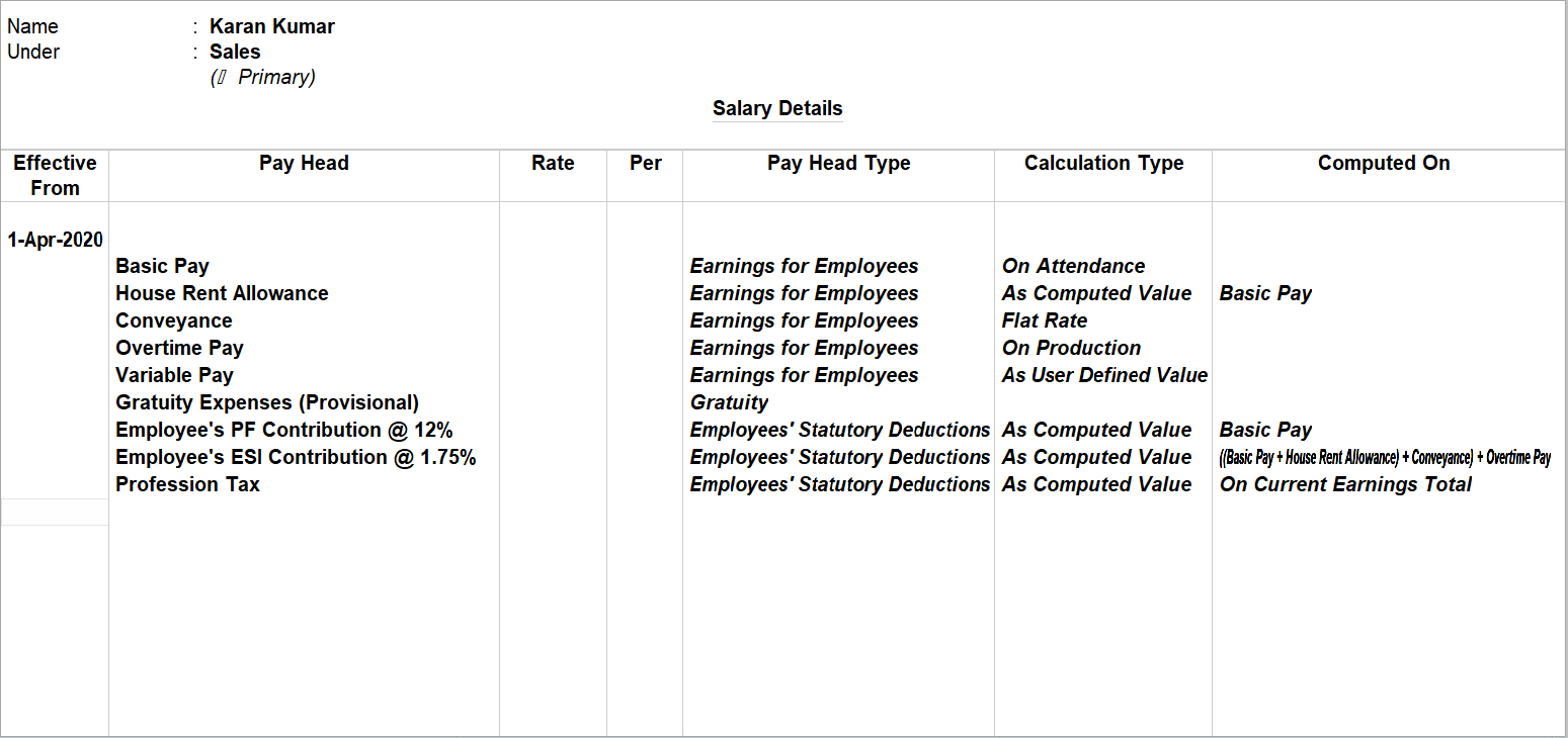 Define Salary Structure For Employees And Employee Groups Payroll 