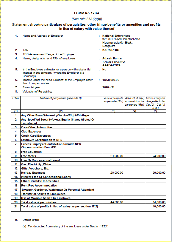 How to Print Income Tax Form 12BA Using TallyPrime (Payroll) | TallyHelp