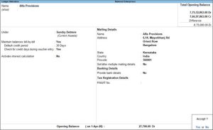 Party Ledger in TallyPrime