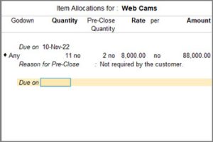Preclose Purchase Order in TallyPrime