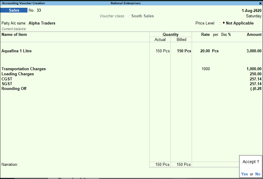 account book report in tally