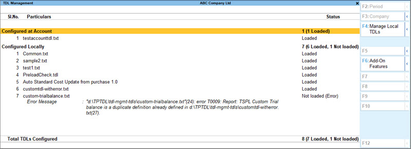 tdl configuration in tally erp 9