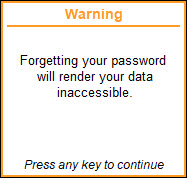 Warning Message for User Credentials