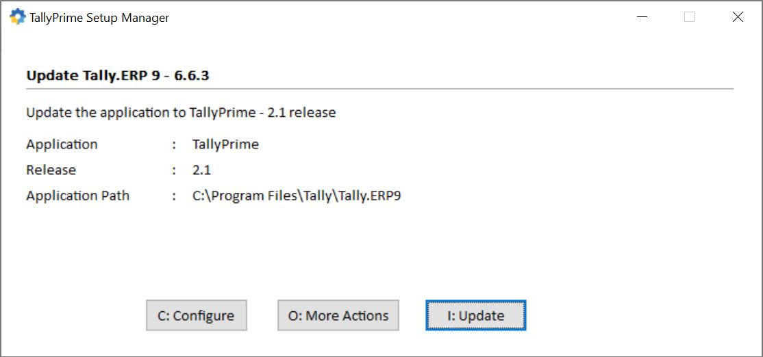 Update Tally.ERP 9 to TallyPrime Latest Release