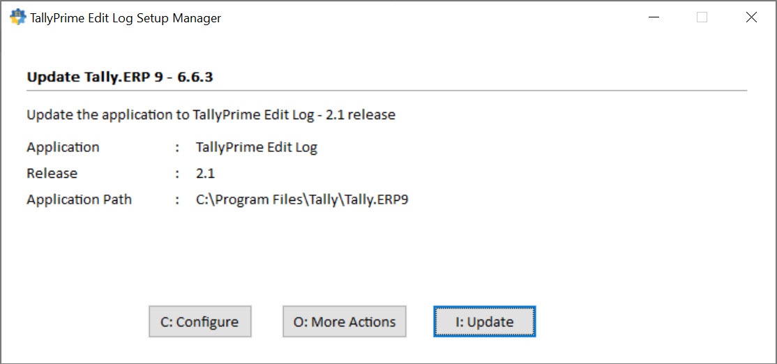 Update Tally.ERP 9 to TallyPrime Edit Log