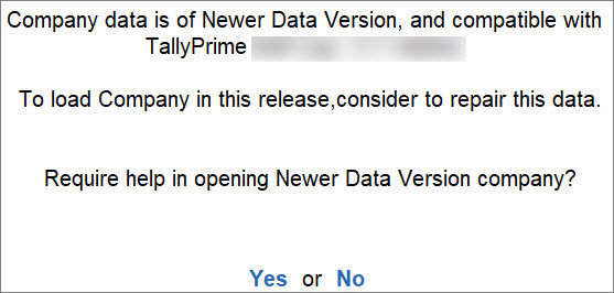 Repair Newer Data Version to Use in An Older TallyPrime or TallyPrime Edit Log Release