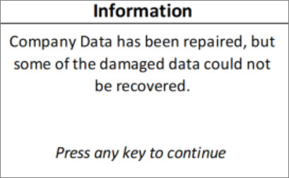 Incomplete Data Recovery in TallyPrime