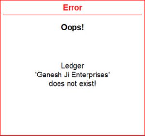 error-ledger-doesnot-exist