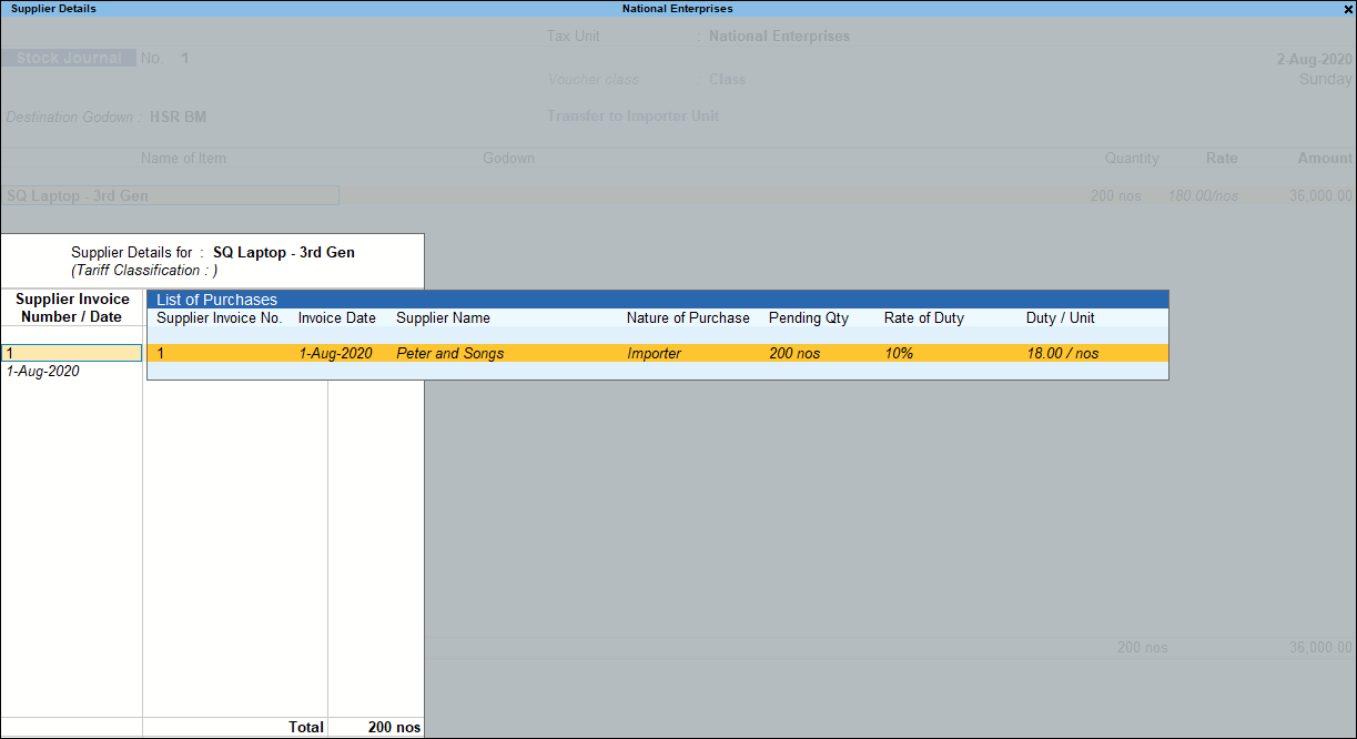 Stock Entry In Tally Prime