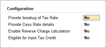 F12 Tax Rate Setup GST Composition