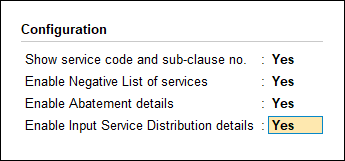 Configuring Service Category for Input Service Distributor
