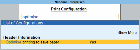 Optimise printing to save paper
