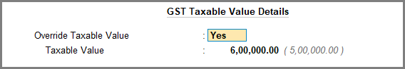 Override Taxable Value in TallyPrime