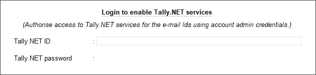 Login to Enable Tally.NET Services