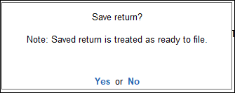 Save the Return (VAT) in TallyPrime