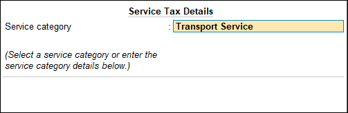 Service Tax Details in TallyPrime