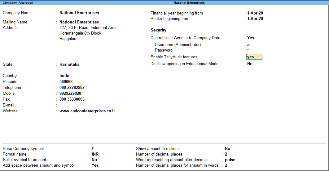 evigt frustrerende hav det sjovt How to Audit Using Tally Audit Features in TallyPrime | TallyHelp