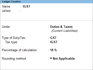 Tax Rate SetUp GST Composition