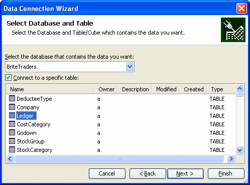 Select Master - ODBC Data Connection Wizard