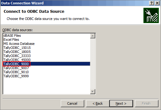 Select TallyODBC with Appropriate Port Number in Mail Merge Data Source (ODBC in TallyPrime)