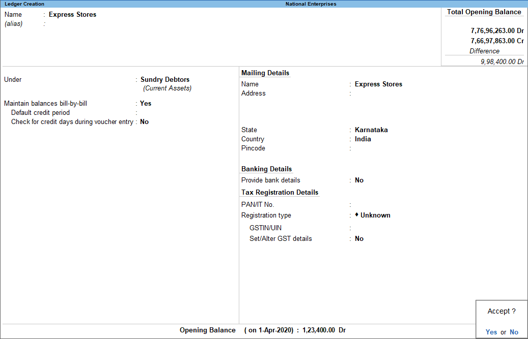 How To Create Ledger In Tally Prime