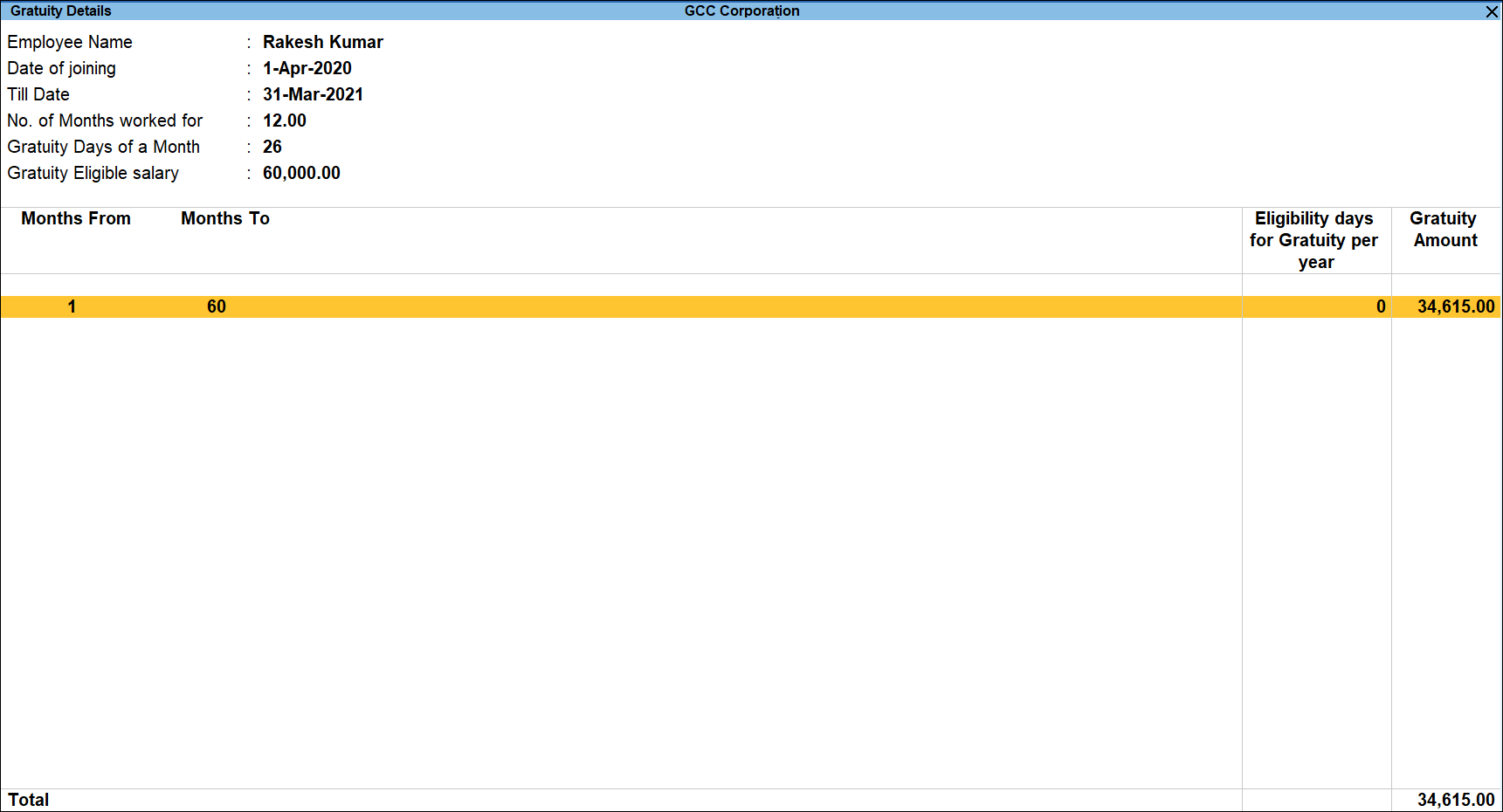 gratuity-summary-report