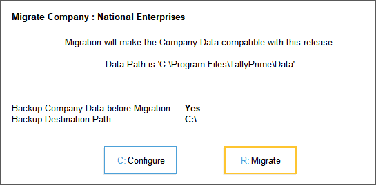 tally 7.2 to tally 9 migration error