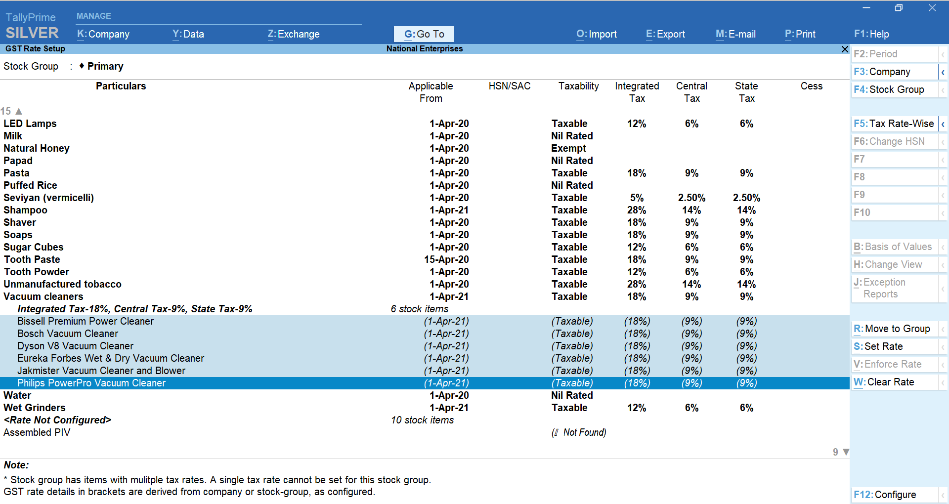 How To Manage HSN Codes SAC And Tax Rates In TallyPrime TallyHelp