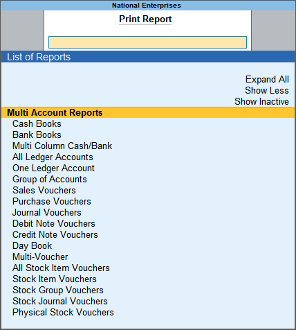 How to Export, E-mail Multi Account Reports in TallyPrime