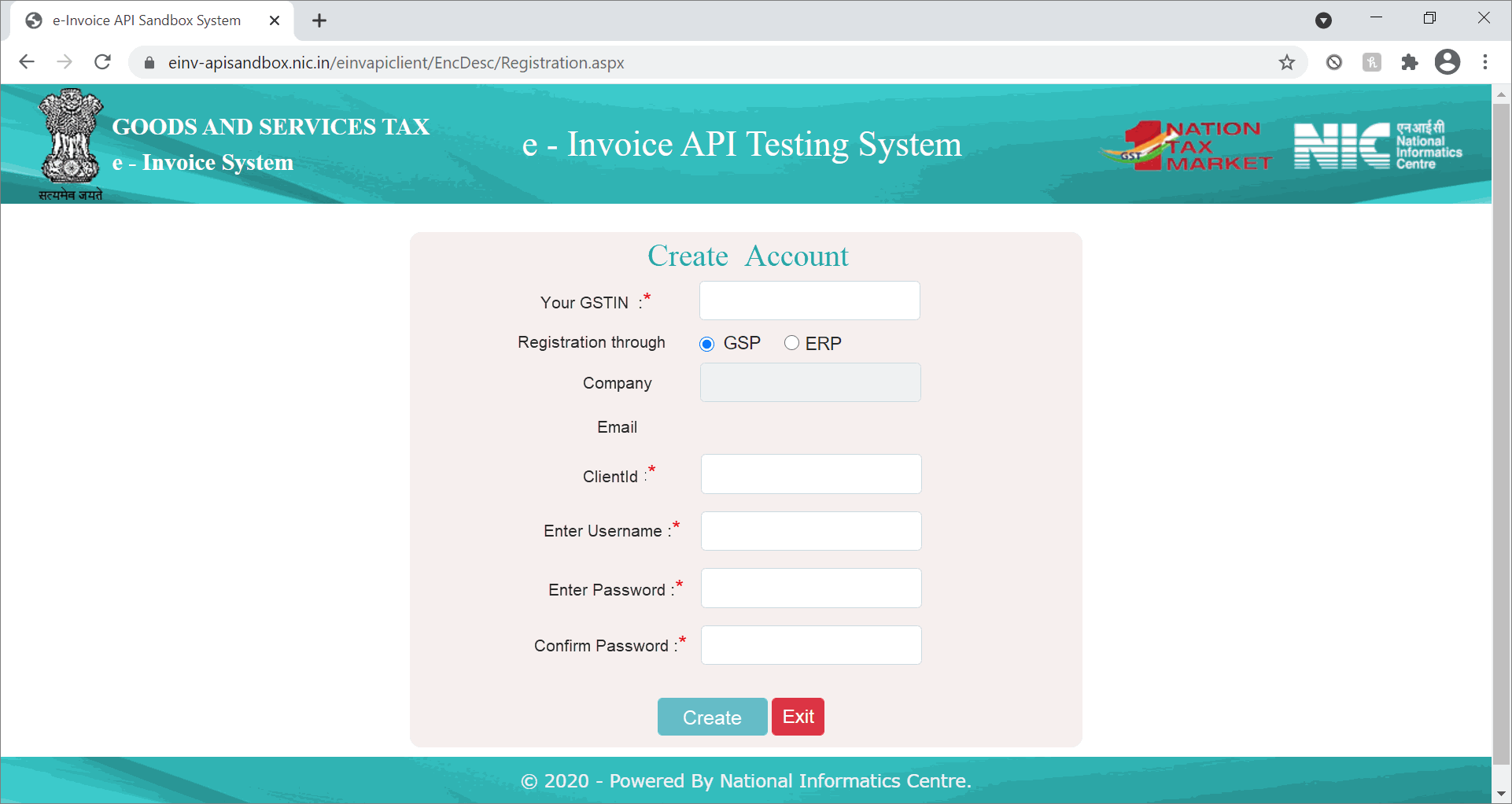 The Create Account Screen