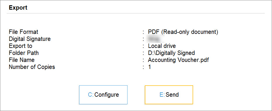 Export with Digital Signature in TallyPrime