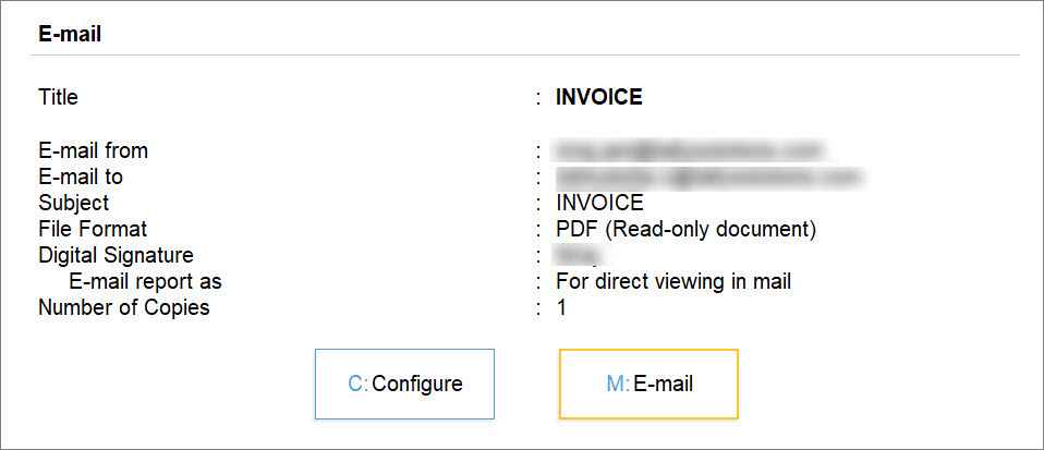 E-mail with Digital Signature in TallyPrime