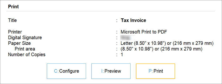 Save to PDF with Digital Signature in TallyPrime with Microsoft Print to PDF